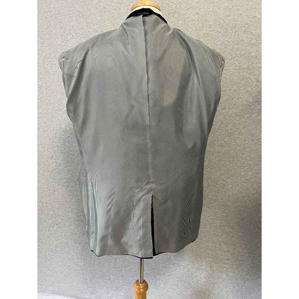 Jos A Bank Navy Sport Jacket Blazer Mens 43 Regular Classic Linen‎ Wool Blend